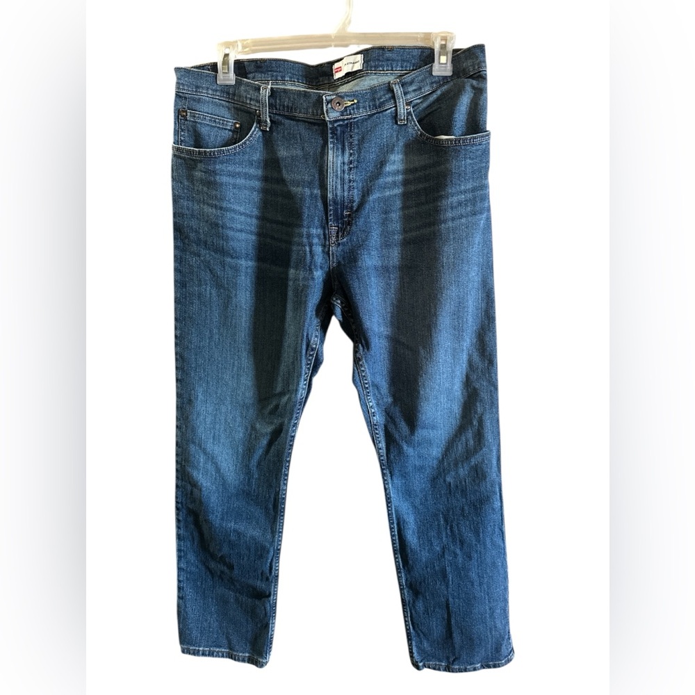 Wrangler Premium Quality Slim Straight Jeans 38x30 Denim Indigo Timeless Style